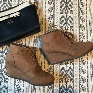 Faux Suede Tan Ankle Boots